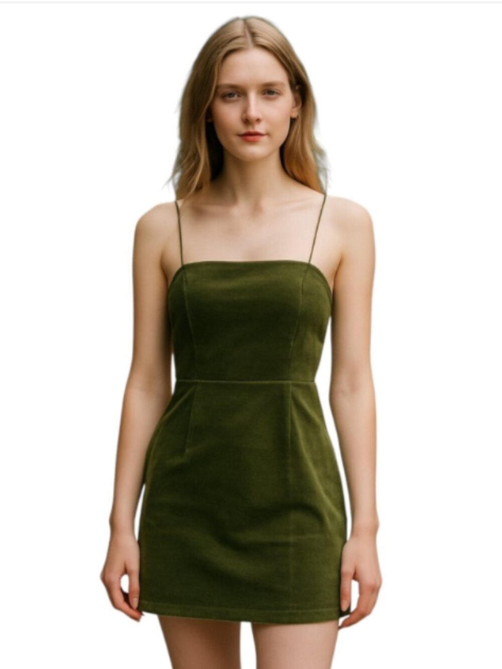 Urban Outfitters Size 0 Olive Green Corduroy Mini Dress Sleeveless Party Casual